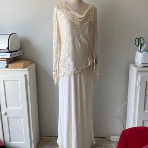 Long sleeve off white Long dress Sz 16 New
